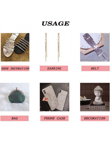 esempio applicazione Catena Strass Distanziata ss 12  a 2 FILI Crystal-Gold - 1MT esempio applicazione Catena Strass Distanziata ss 12  a 2 FILI Crystal-Gold - 1MT