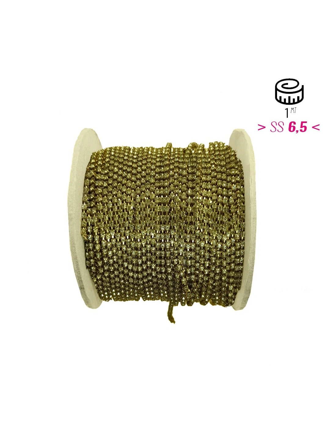 Strass chain ss 6.5 Bl. Diamond-Bronze - 1MT - Rhinestone chains