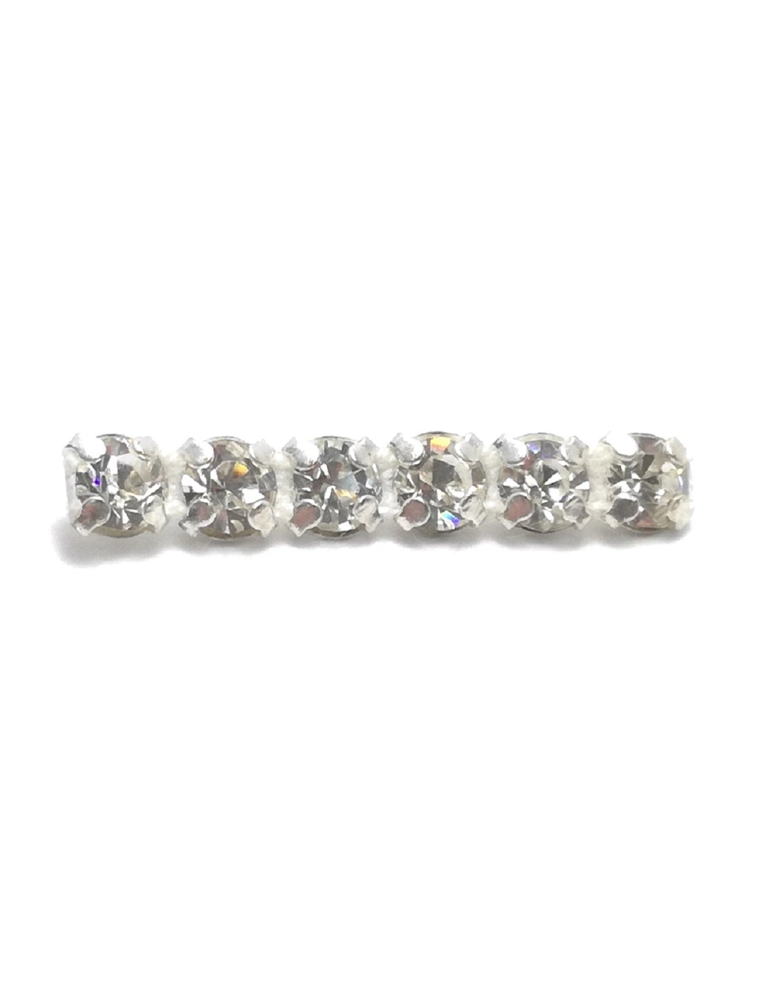 Bordura Strass su Filo ss 15 (mm 3,70) Crystal-Silver - 1MT - Bordure strass su base metallica