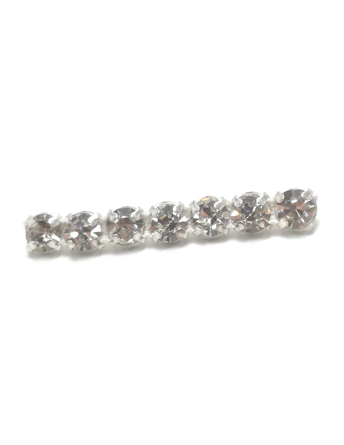 Bordura Strass su Filo ss 19 (mm 4,60) Crystal-Nickel - 1MT - Bordure strass su base metallica