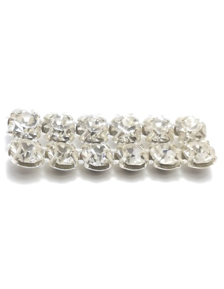 Rhinestones Metal Banding on net SS 19 (mm 4,60) to 2 rows Crystal-Silver  - 1MT - Rhinestone borders on a metal base