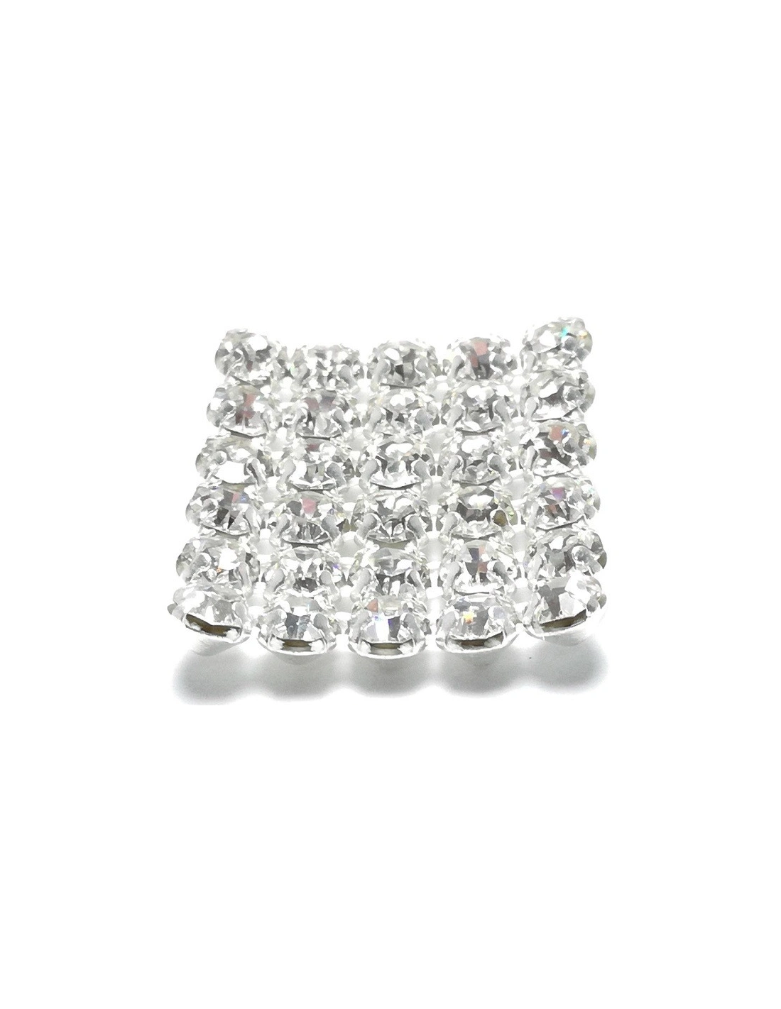 Bordura Strass su Rete ss 19 (mm 4,60) a 5 Fili Crystal-Silver - 20 CM - Bordure strass su base metallica