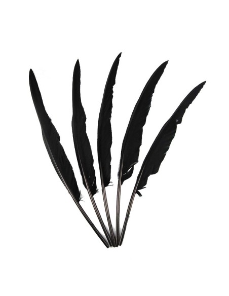 Rooster Feather Whip cm. 30 - Black 1PCS - Fringes and Feathers