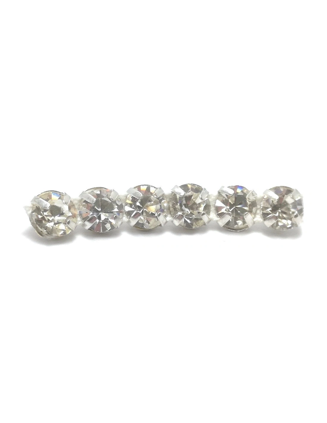Bordura Strass su Filo ss 29 (mm 6,40) Crystal-Silver - 1MT - Bordure strass su base metallica