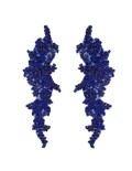 Applicazione Strass Sapphire su tulle Blu cm 37,5x10,5 - 1PZ
