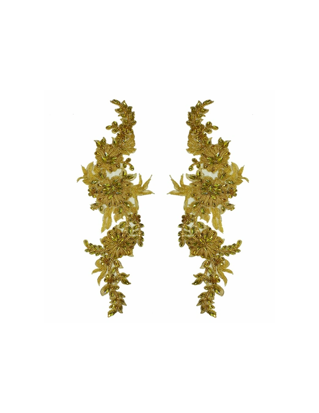 Application Strass Topaz on tulle Gold 40 x 12 cm - 1PC - DECORATIONS FOR CLOTHES