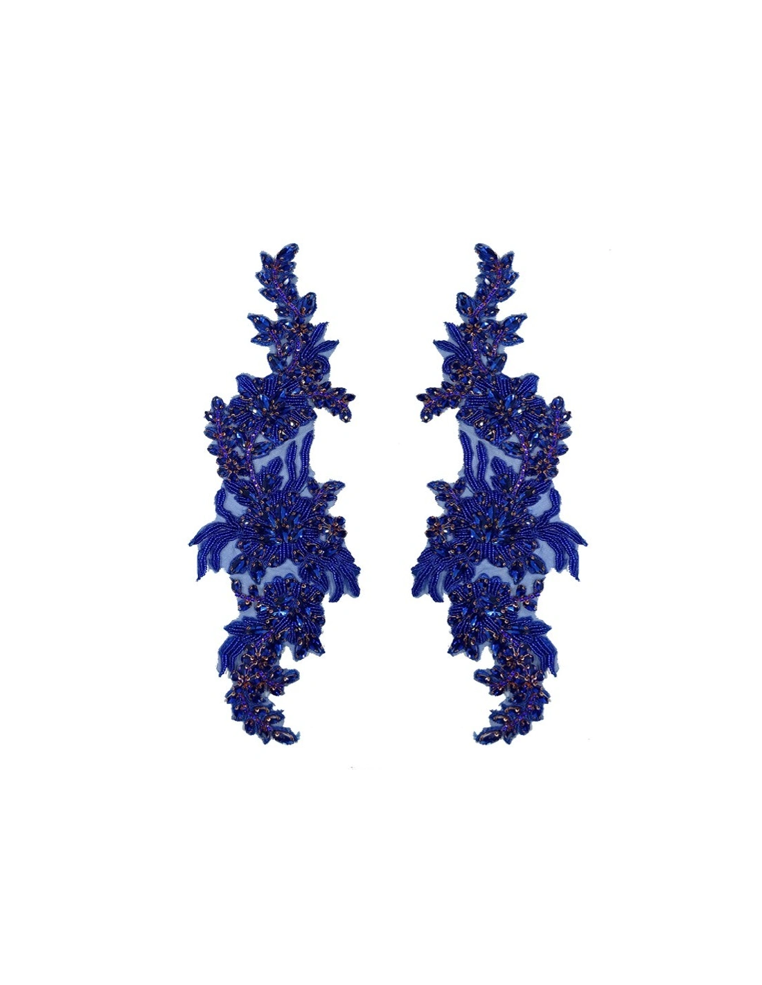 Application Strass Sapphire on Blue tulle 34.5x10 cm - 1PC - DECORATIONS FOR CLOTHES