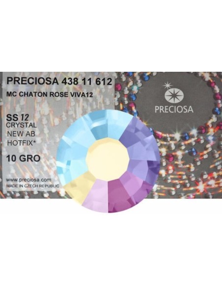 Strass Rhinestones Preciosa Termoadesivo Hotfix ss 12 Crystal AB - 1440 PZ