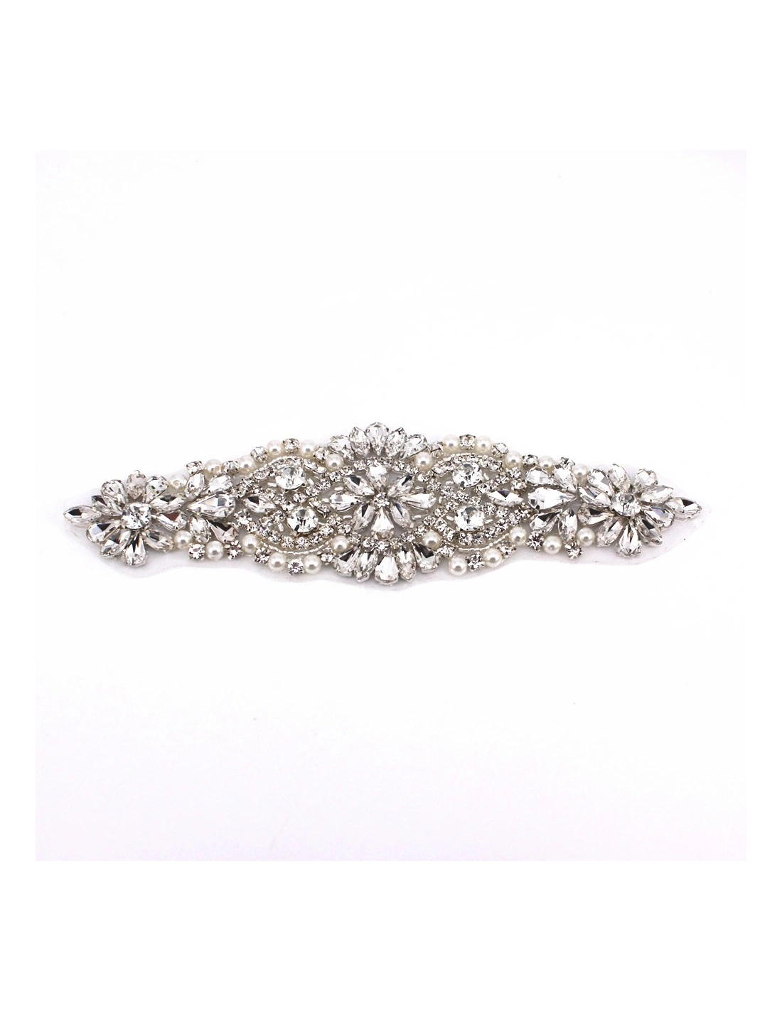 Applicazione Strass su Cintura in Raso cm 16,8x4,9 - 1PZ