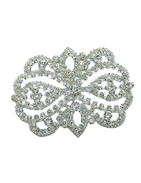 Applicazione Strass cm 11x8 Crystal-Silver - 1PZ