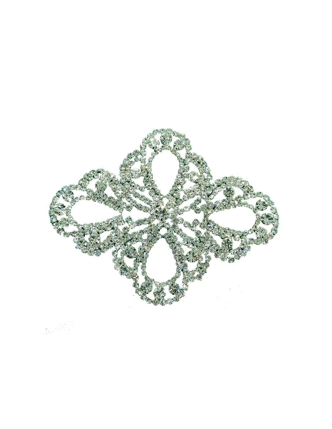 Applicazione Strass cm 8,6x11,1 Crystal-Silver - 1PZ