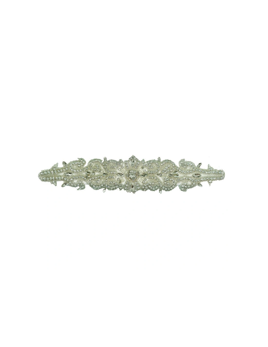Applicazione Strass su Cintura in Raso 33x7,5 - 1PZ