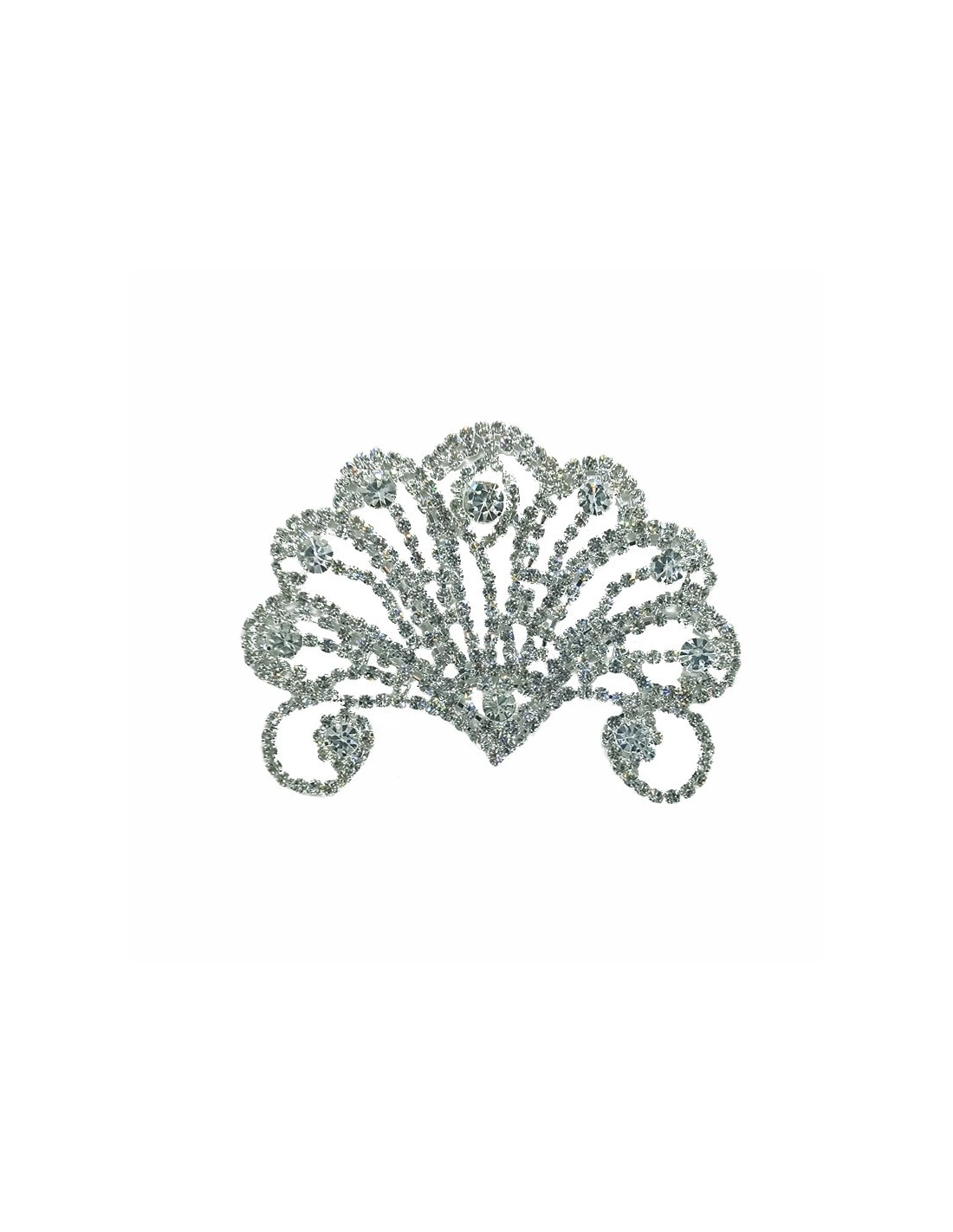 Application Strass cm 8,3x6,5 Crystal-Silver - 1PC - DECORATIONS FOR CLOTHES