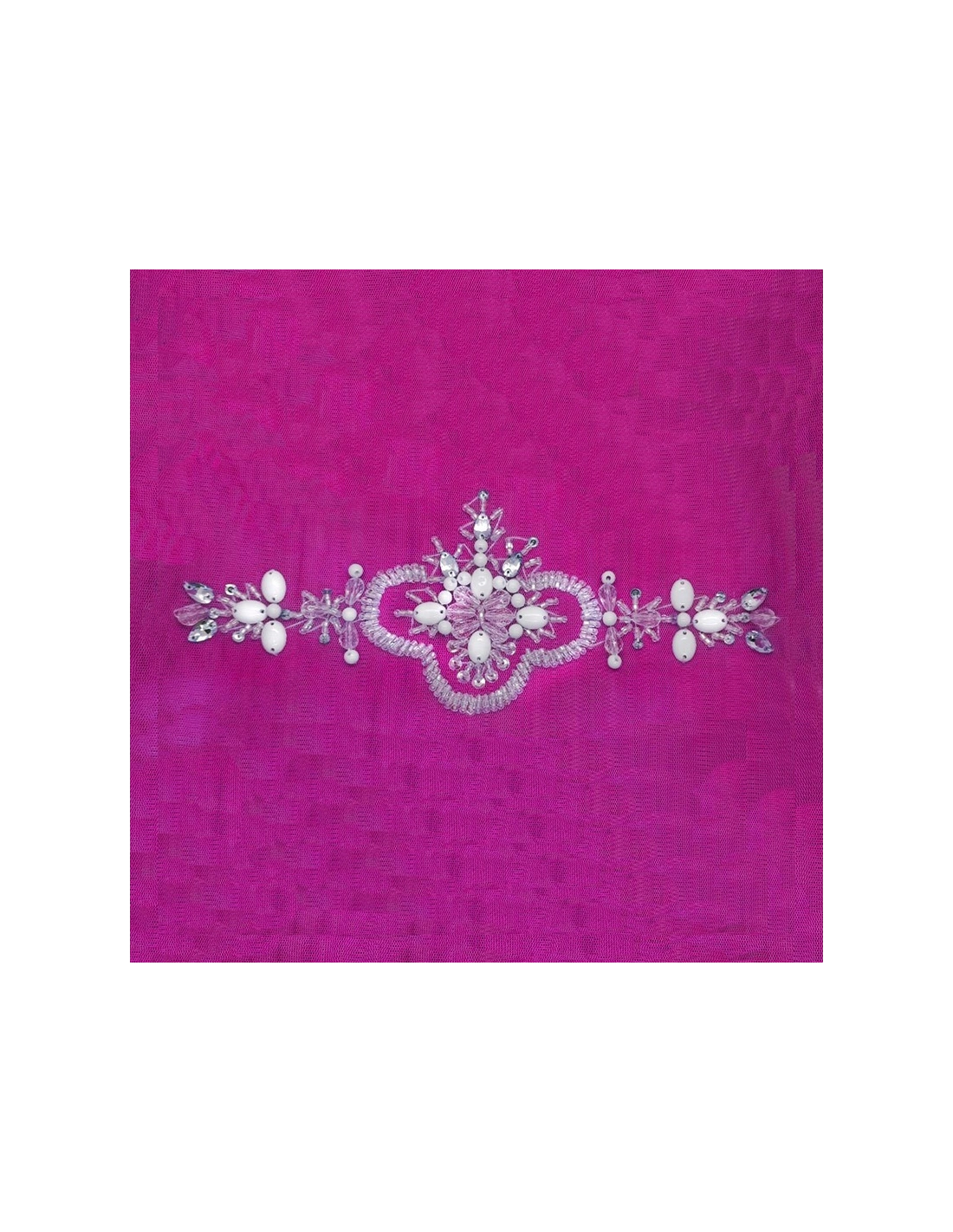 Applicazione Strass su tulle cm 24,5x9 - 1PZ