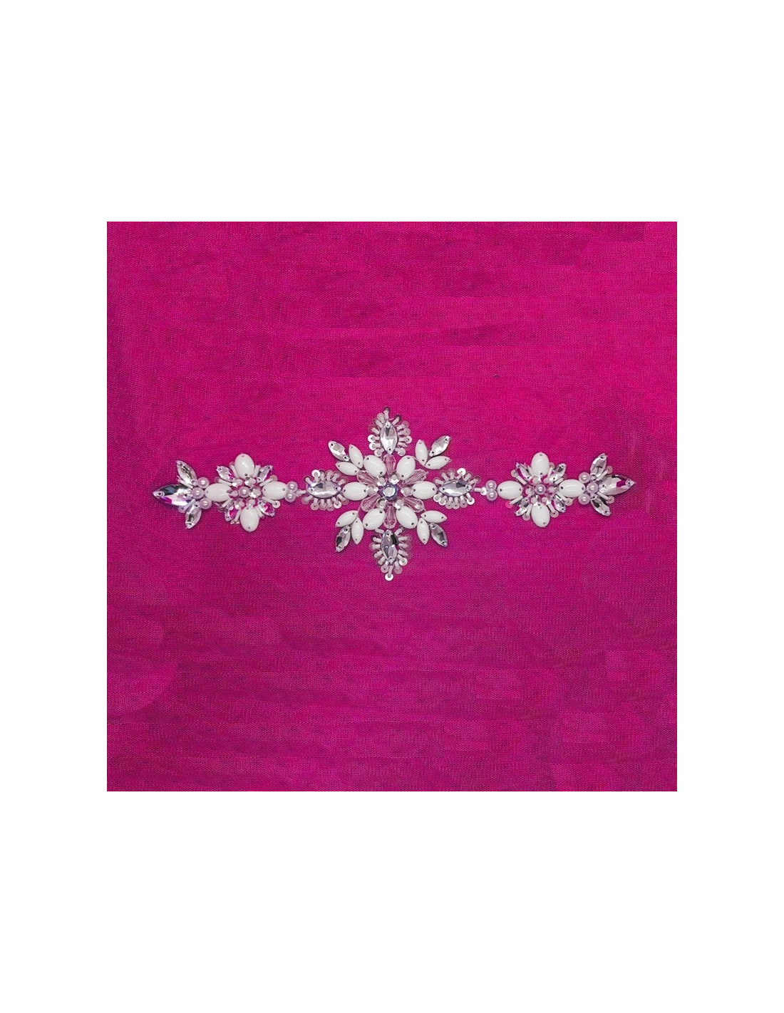 Strass application on tulle 25x9 cm - 1PC - DECORATIONS FOR CLOTHES