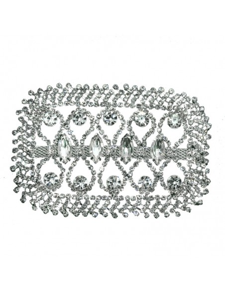 Applicazione Strass cm 6,7x10 Crystal-Silver - 1PZ Applicazione Strass cm 6,7x10 Crystal-Silver - 1PZ