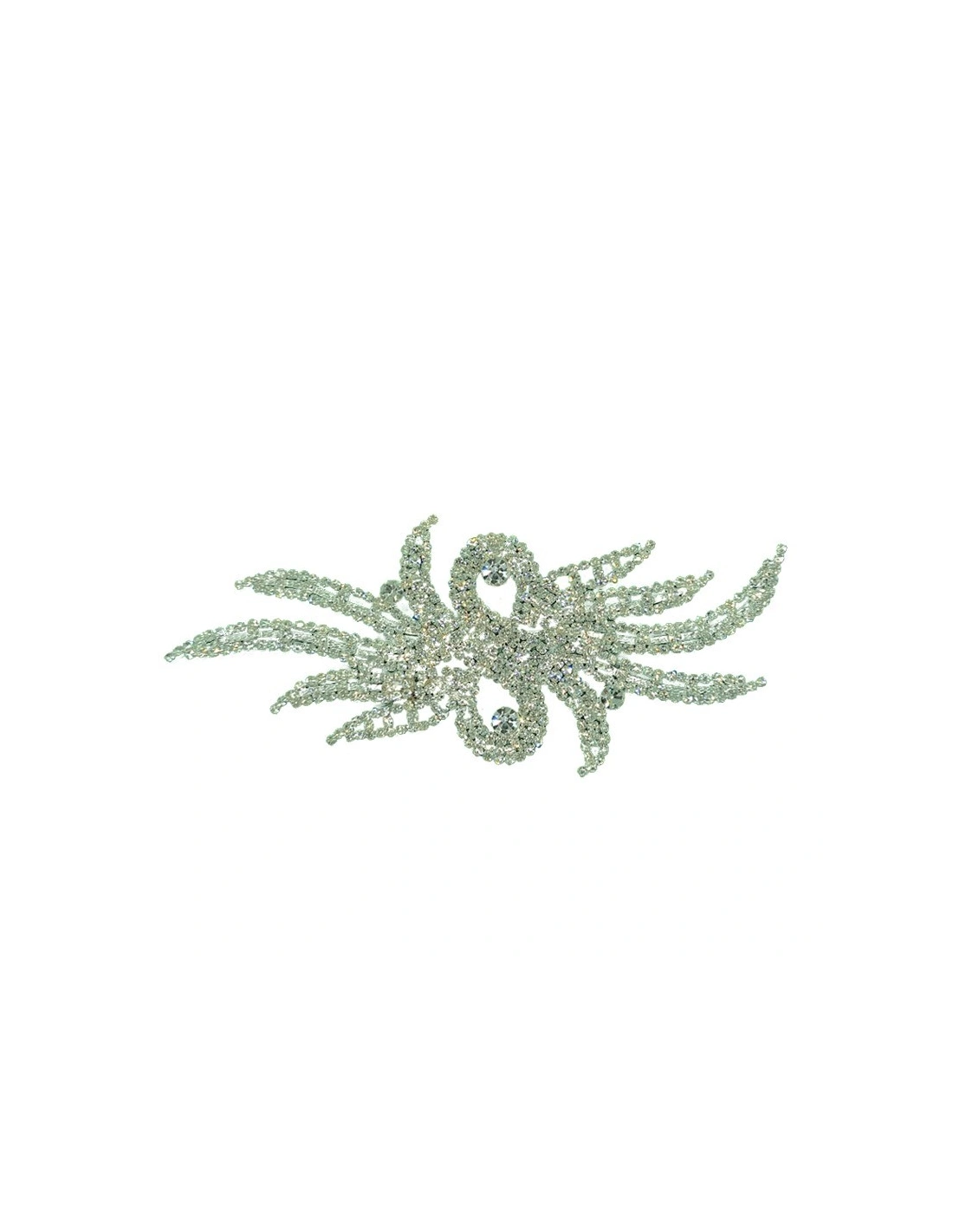 Applicazione Strass cm 14x6,5 Crystal-Silver - 1PZ