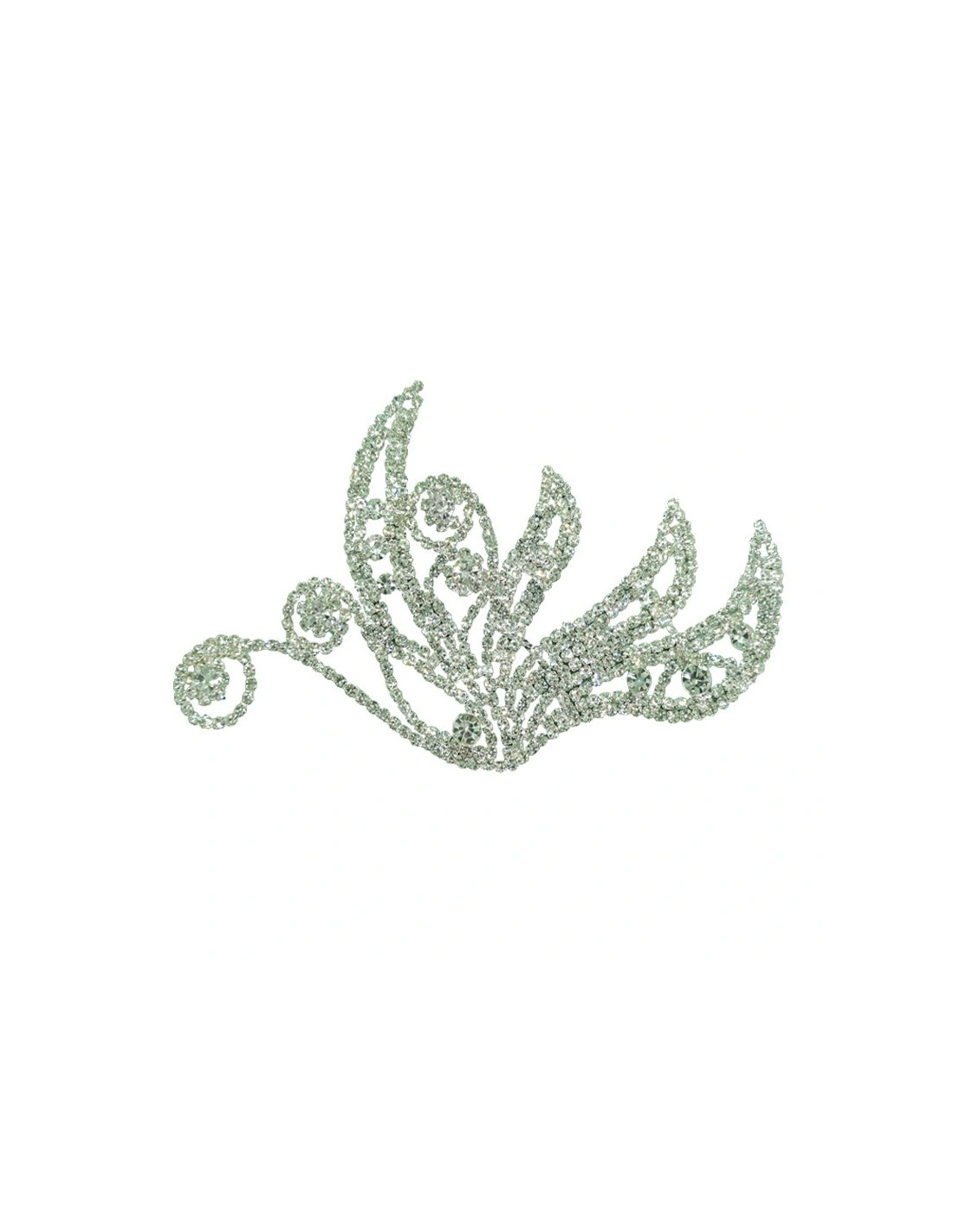 Strass application 14.7x9 cm Crystal-Silver - 1PC - DECORATIONS FOR CLOTHES