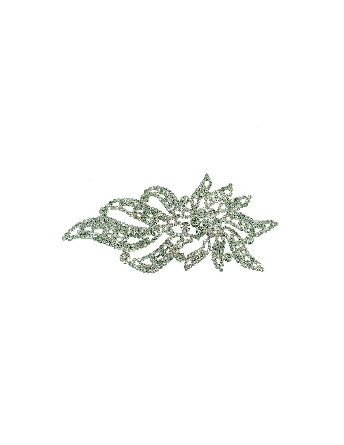 Application Strass cm 7,3x16,5 Crystal-Silver - 1PC - DECORATIONS FOR CLOTHES