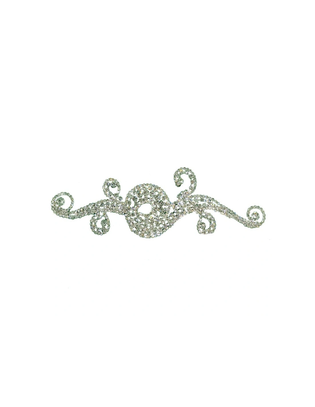 Application Strass cm 18,2x2,6 Crystal-Silver - 1PC. - DECORATIONS FOR CLOTHES