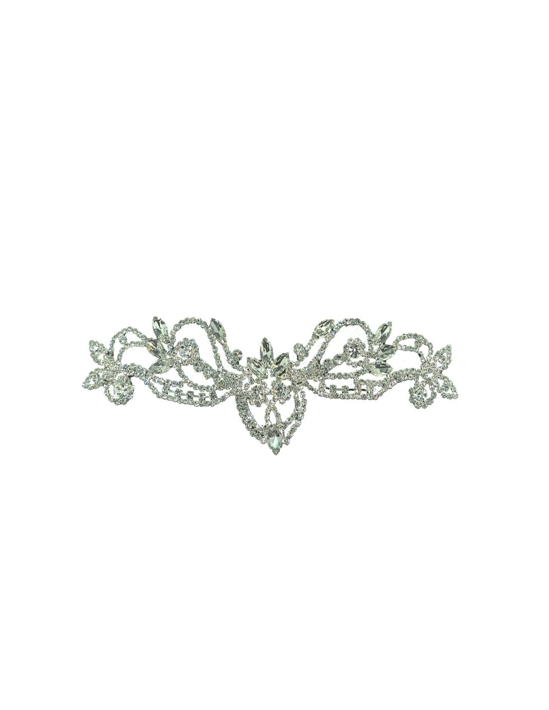 Applicazione Strass cm 20,5x5,5 Crystal-Silver - 1PZ