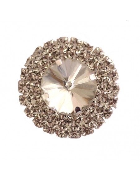 Pietra Rotonda cm 4,00 Crystal-Silver - 1PZ