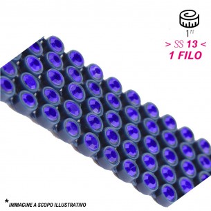 Strass Banding Plastic one row ss 13 (mm3,30) Navi Blu - Sapphire - 1MT