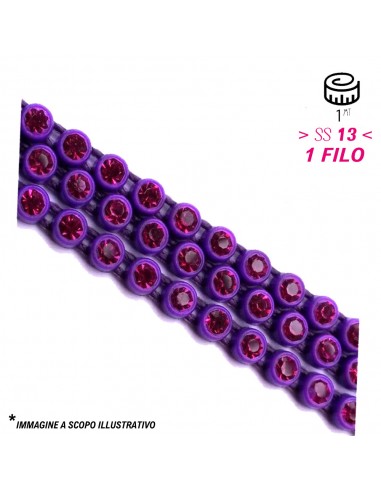 Bordura Strass su Filo ss 13 (mm 3,30) Purple-Amethyst - 1MT