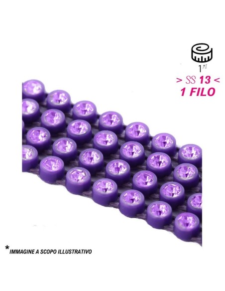 Bordura Strass 1 Filo ss 13 (mm 3,30) Purple-Lt. Amethyst - 1MT