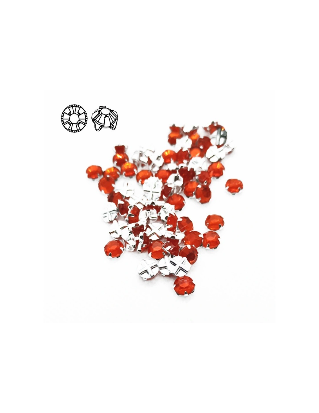 Roses GT Crystal ss 30 (mm 6,5) Hyacinth-Silver - 24PCS - Stones to be sewn with setting