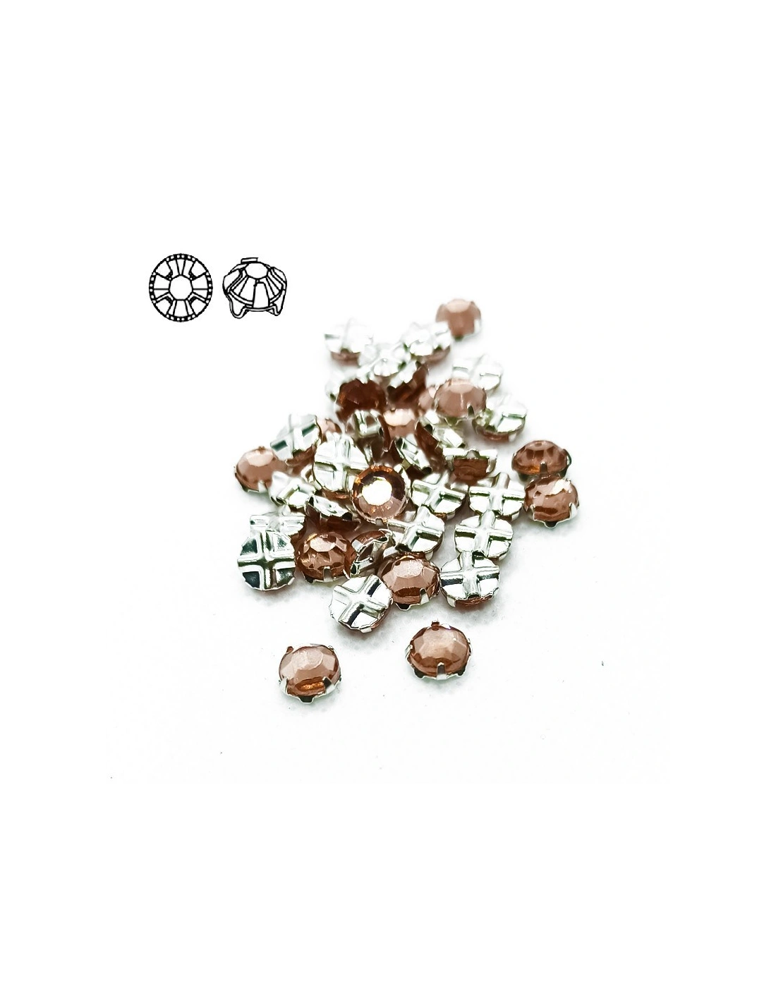 Rosetta GT Crystal ss 20 (mm 4,8) Lt. Rose-Silver - 48PZ