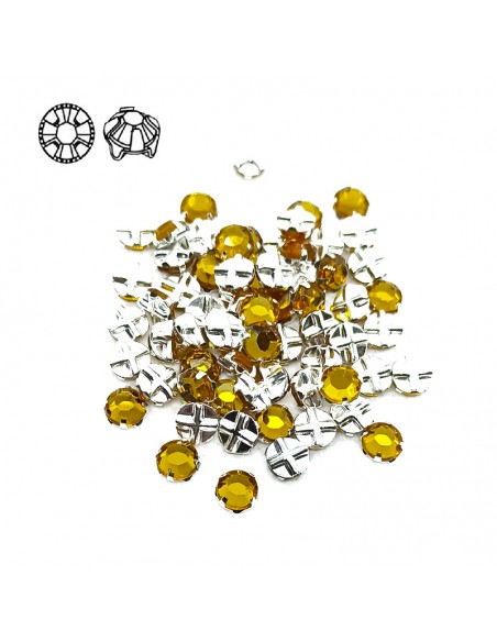 Rosetta GT Crystal ss 12 (mm 3,2) Topaz-Silver - 48PZ Rosetta GT Crystal ss 12 (mm 3,2) Topaz-Silver - 48PZ