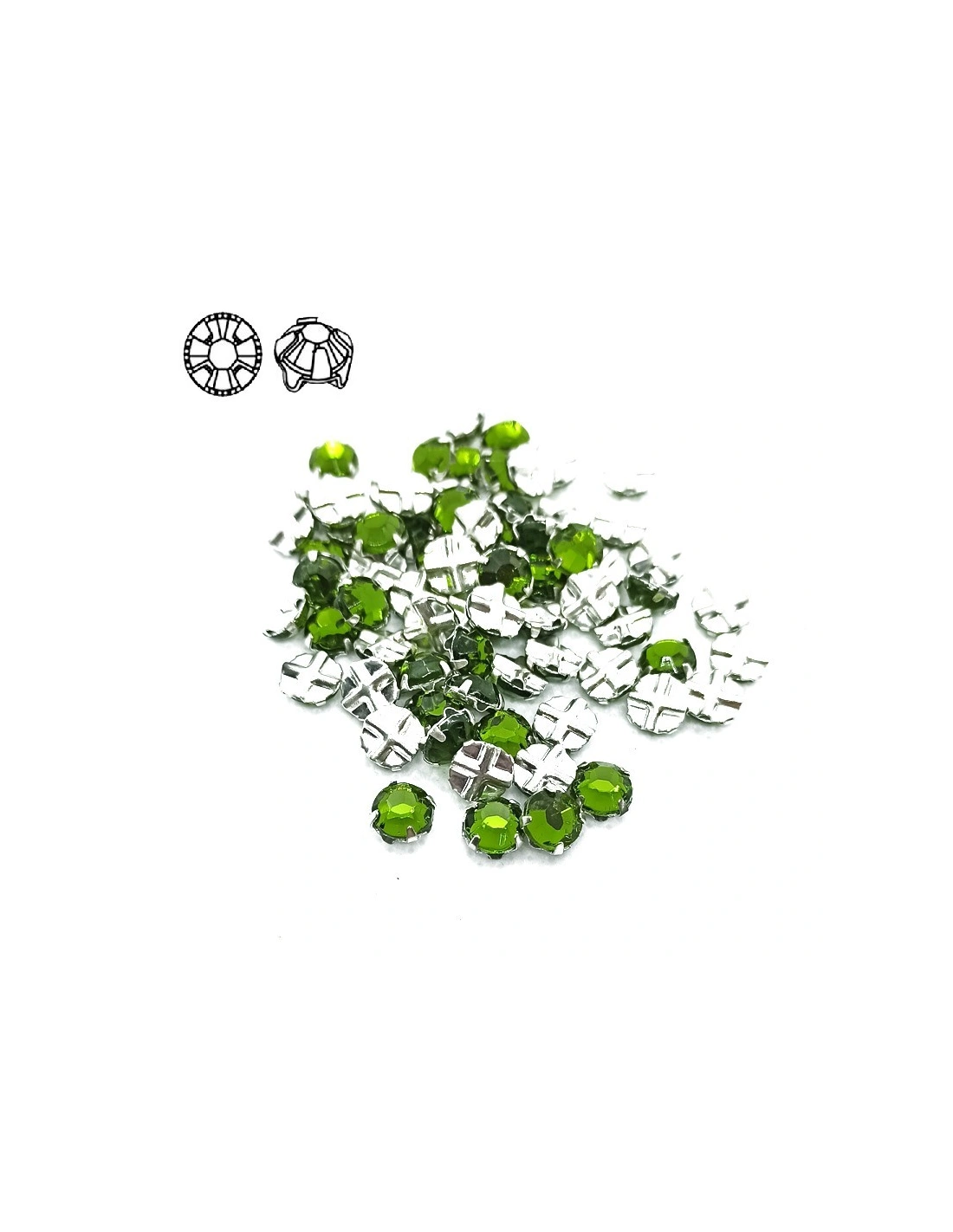 Rosetta GT Crystal ss 20 (mm 4,8) Olivine-Silver - 48PZ