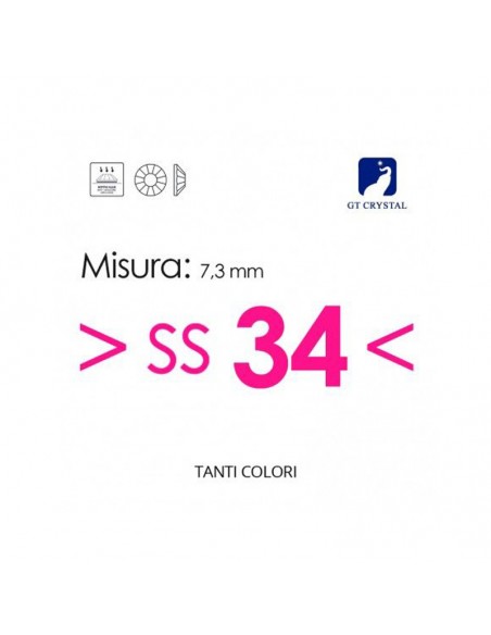 Strass Termoadesivo Hotfix GT Crystal, ss34 - tanti colori disponibili