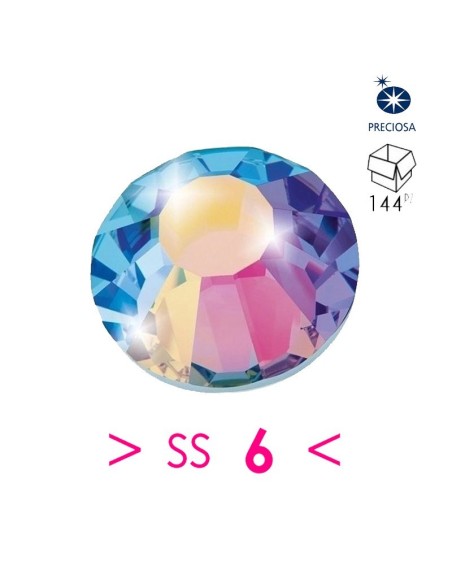 Strass Rhinestones Preciosa Termoadesivo Hotfix ss 6  Crystal AB - 144PZ