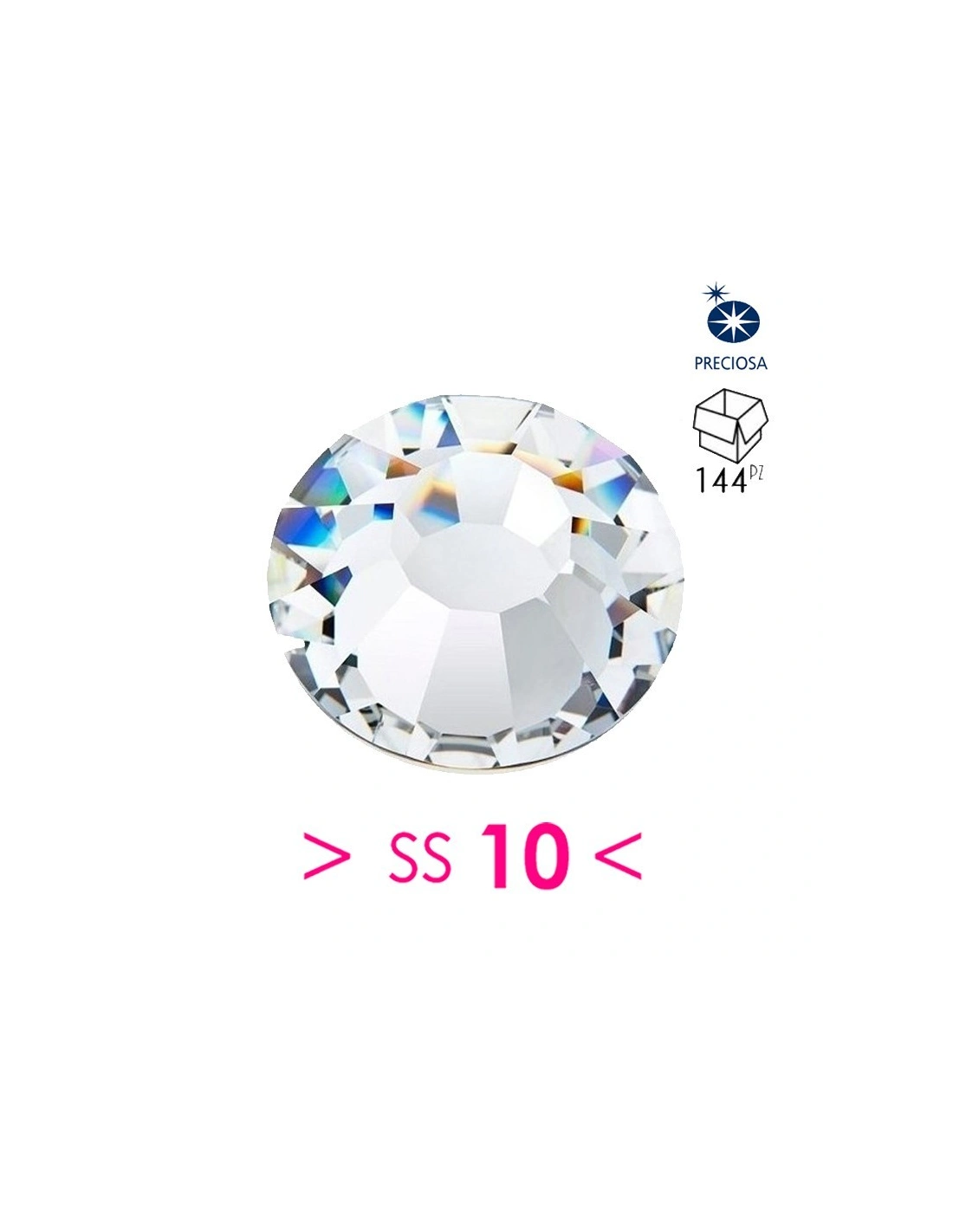 Rhinestones Preciosa Hotfix ss 10 Crystal - 144 pcs - Size: ss10 (2.8mm)