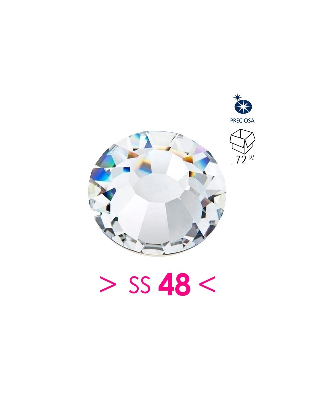 Rhinestones Strass Preciosa Termoadesivo ss 48  Crystal - 72PZ Hotfix