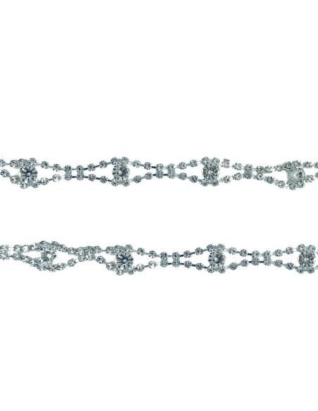Jewel Rhinestone Chain 1,2 cm Crystal-Strass-Silver - 1MT - Rhinestone chains