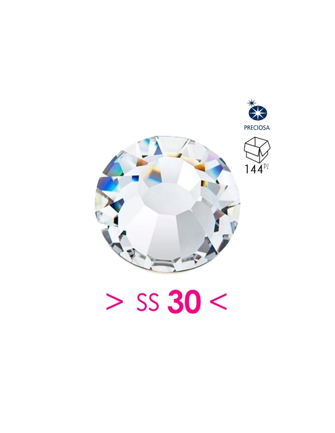 Strass Preciosa Termoadesivo ss 30 Crystal - 144PZ Rhinestones Hotfix