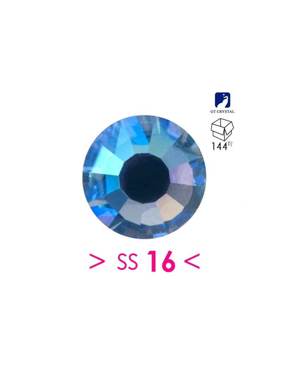 strass termoadesivi ss 16 Sapphire ab-rhinestones hotfix 4,00mm