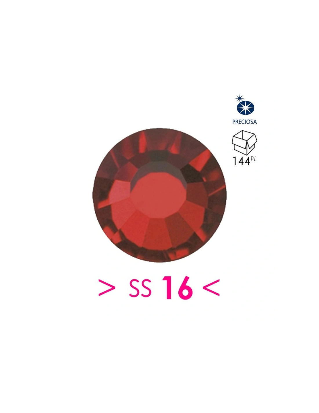 Rhinestones Preciosa Hotfix ss 16 Siam - 144 pcs - Hotfix Strass