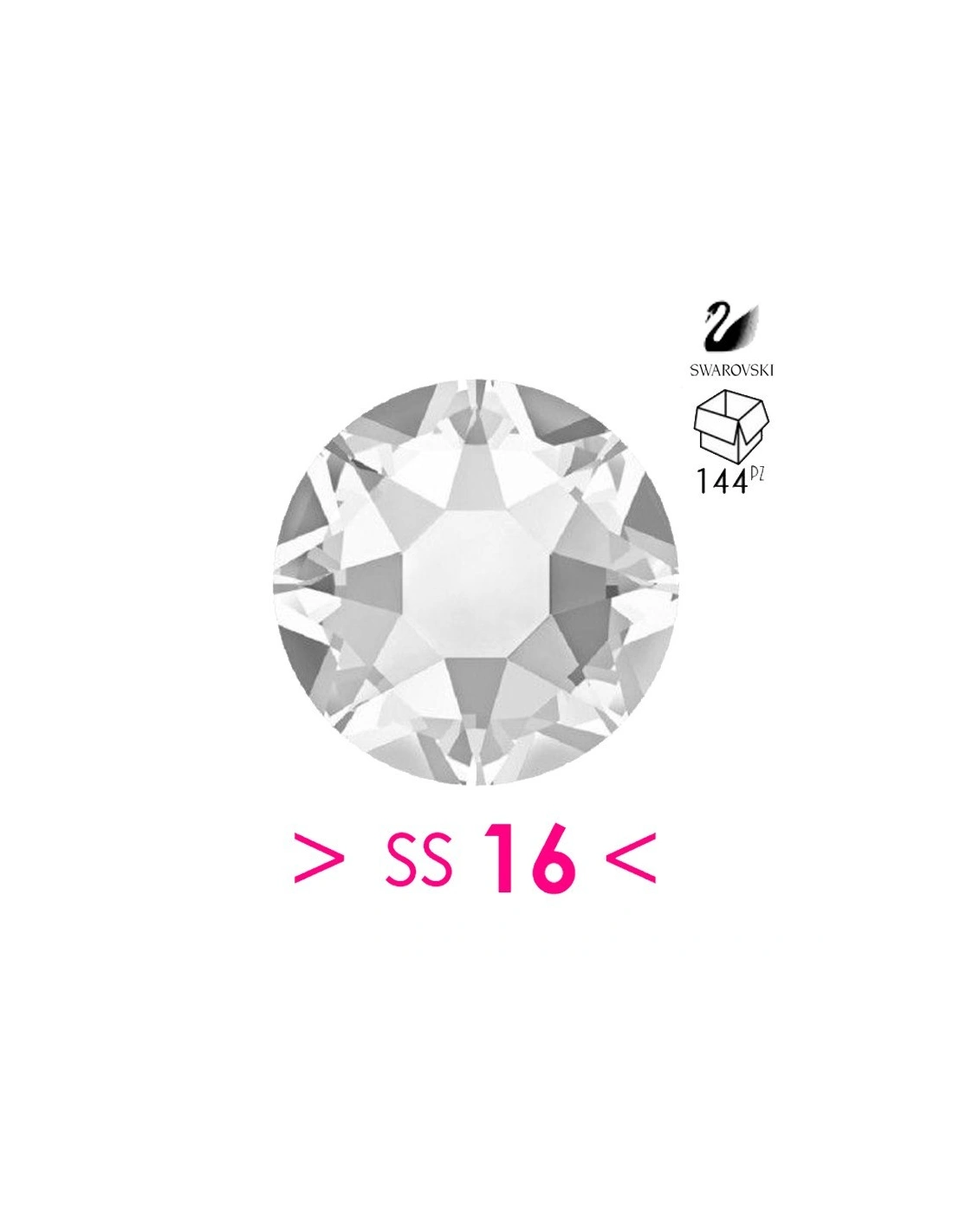 Strass Rhinestones Swarovski XIRIUS Rose ss 16  Crystal Termoadesivo Hotfix- 144PZ