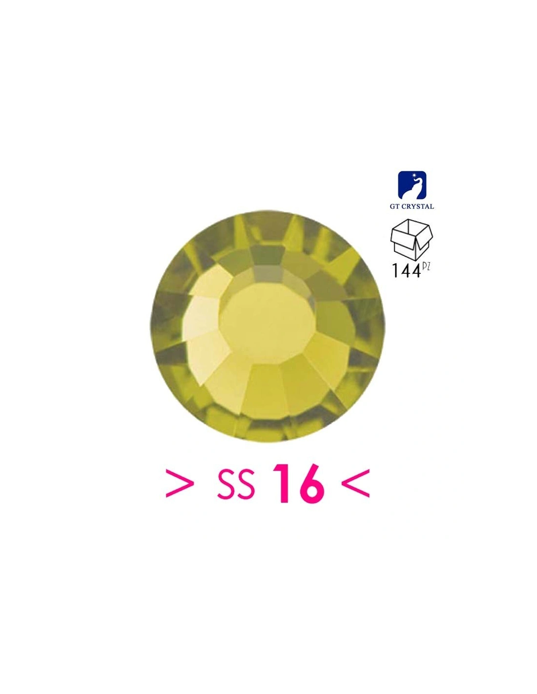 Rhinestones Gt Crystal Hotfix ss 16 Olivine - 144 pcs - Hotfix Strass