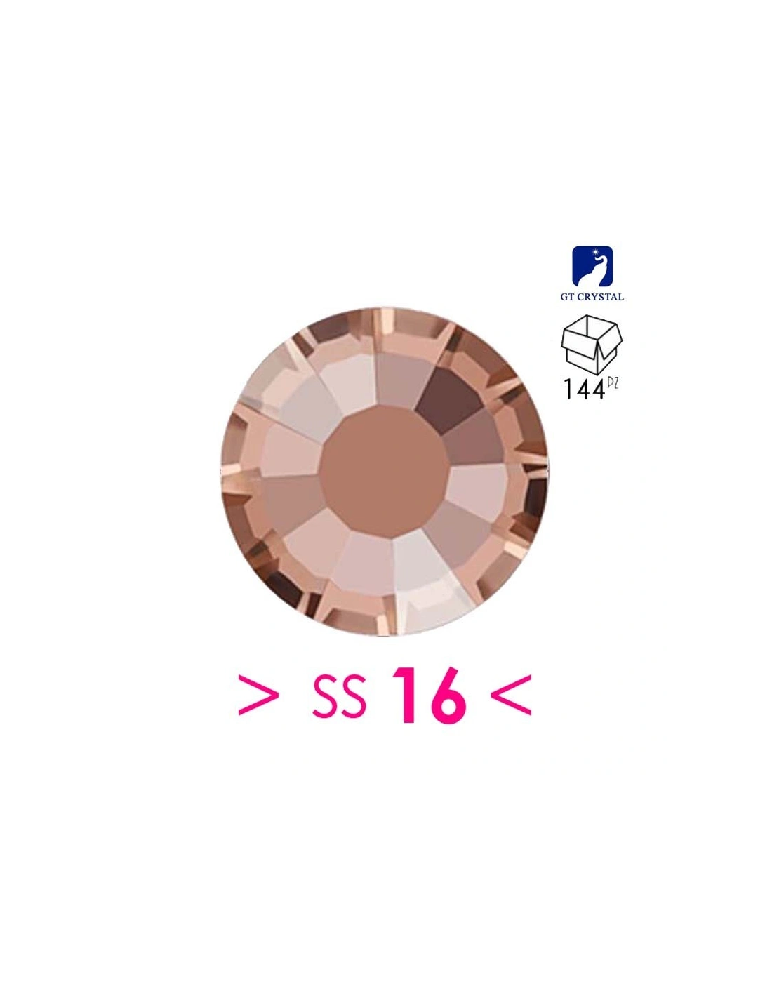 Strass Rhinestones GT Crystal Termoadesivo Hotfix ss 16 Apricot - 144PZ