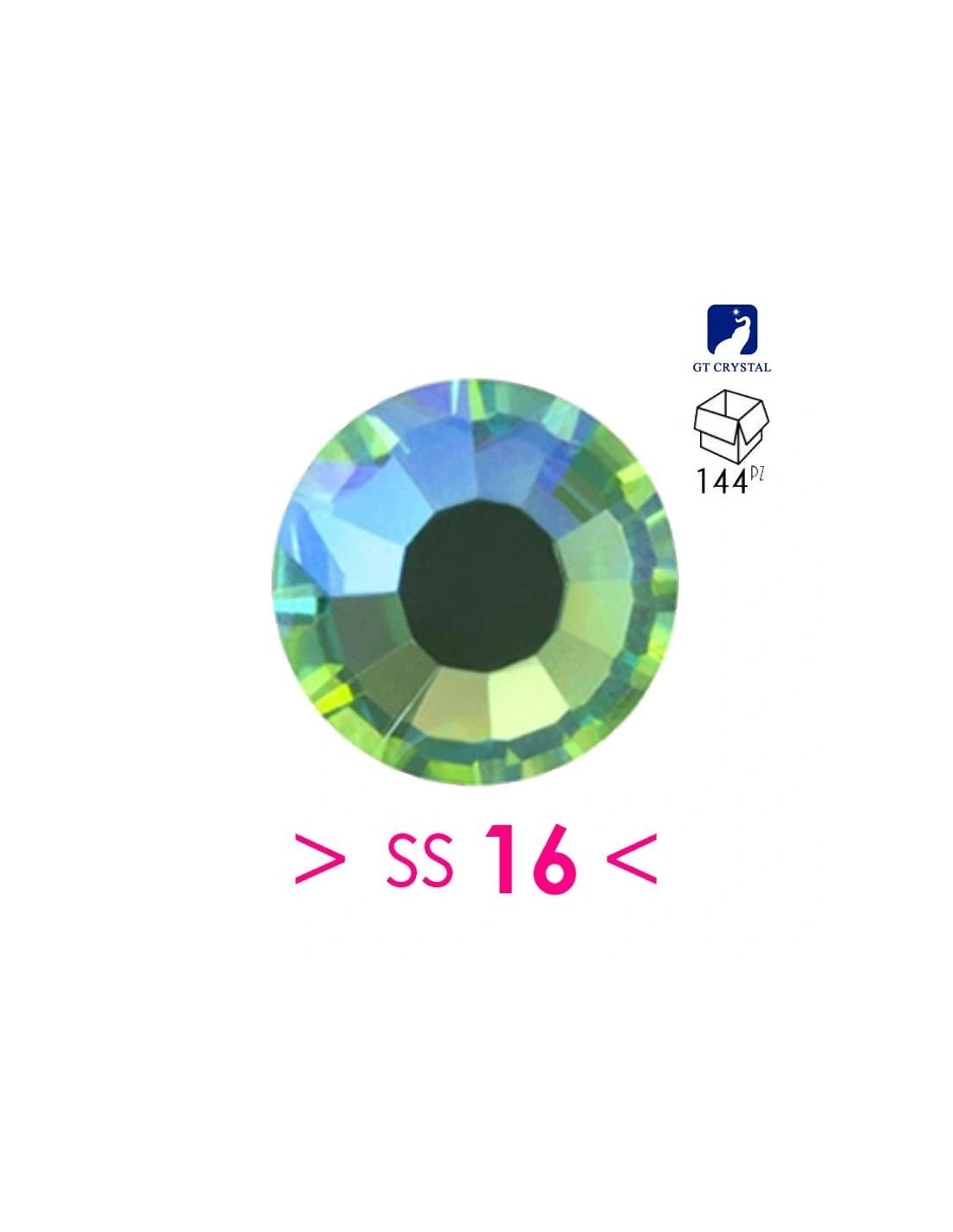 Rhinestones Gt Crystal Hotfix ss 16 Peridot AB -  144 pcs - Hotfix Strass