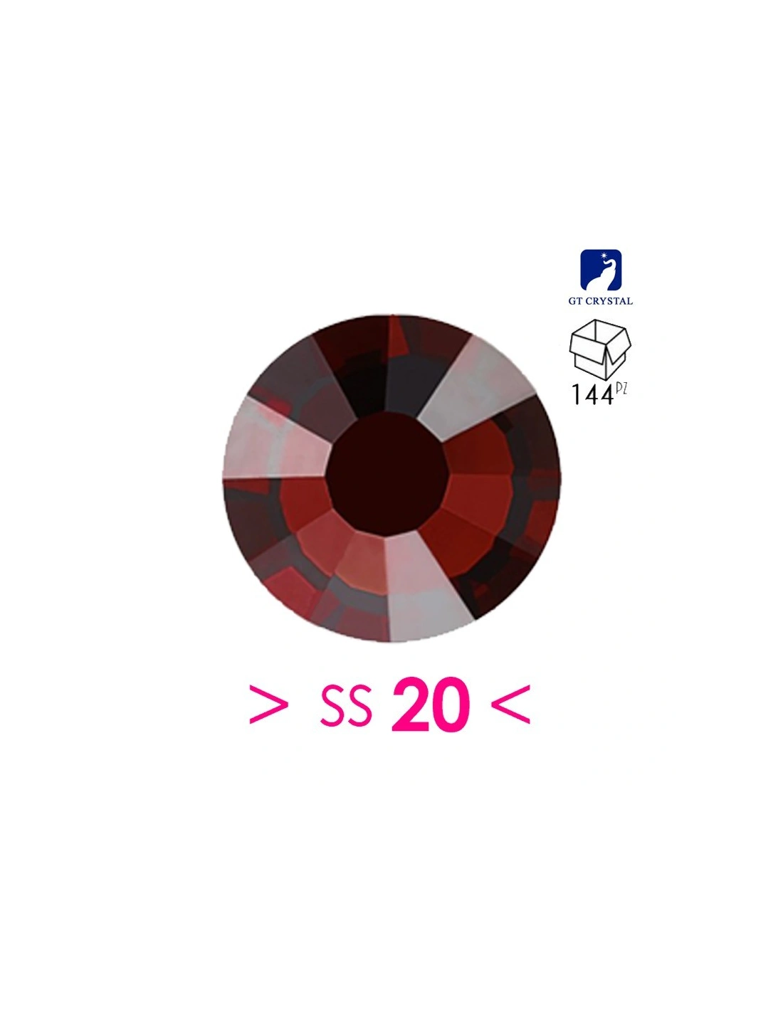 Rhinestones Gt Crystal Hotfix ss 20Lt. Burgundy - 144 pcs - Hotfix Strass