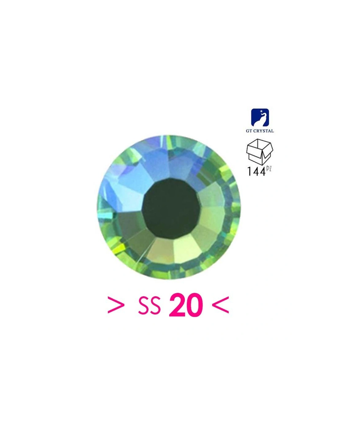 Rhinestones Gt Crystal Hotfix ss 20 Peridot AB -  144 pcs - Hotfix Strass