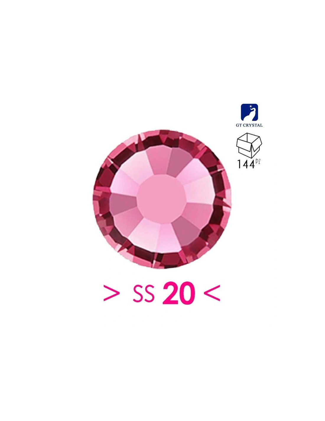 Rhinestones Gt Crystal Hotfix ss 20  Rose -  144 pcs - Hotfix Strass
