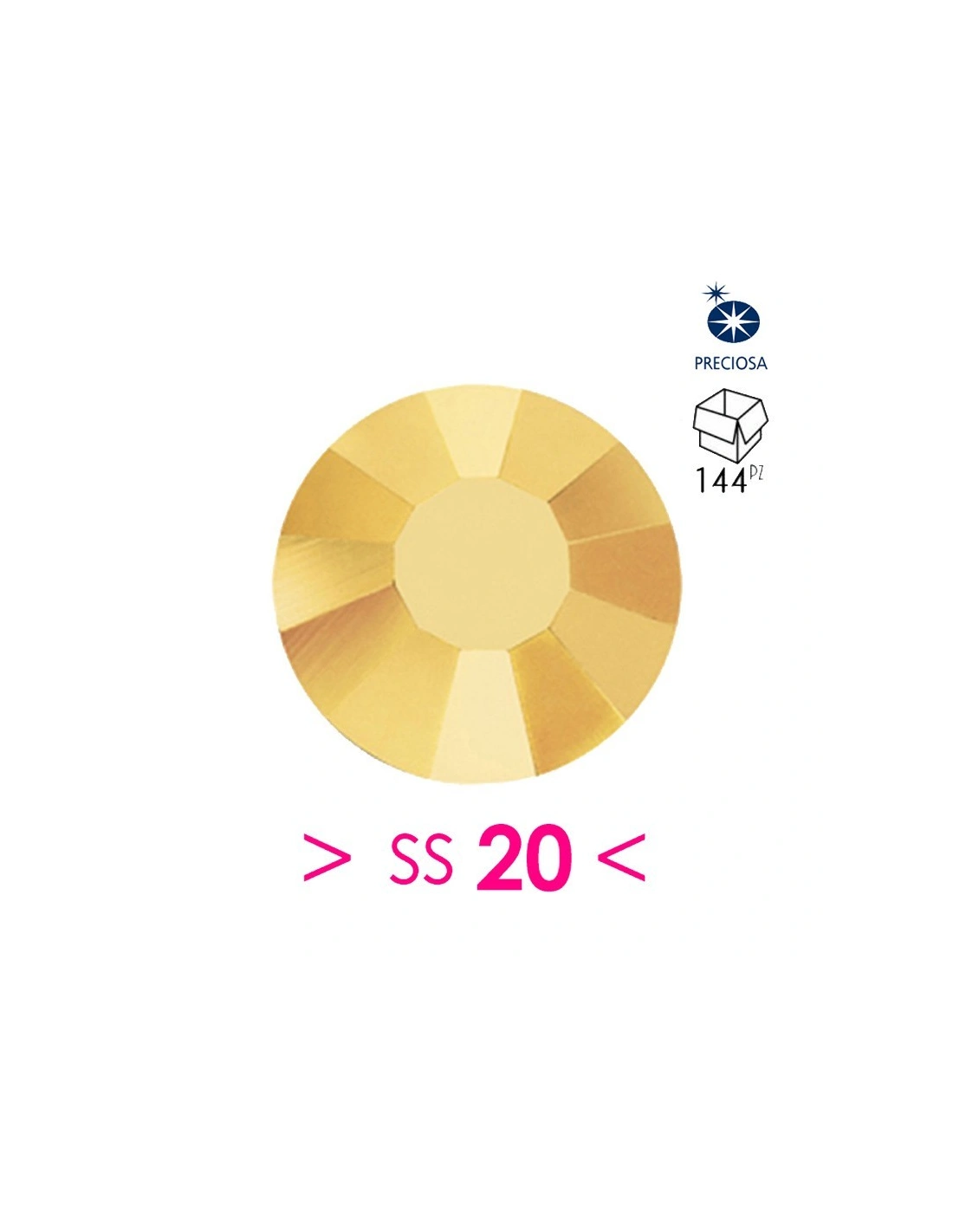Strass Preciosa Termoadesivo ss 20  Aurum - 144PZ Rhinestones Hotfix