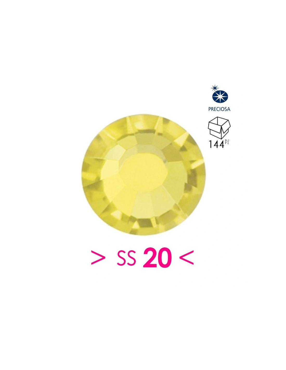 Rhinestones Preciosa Hotfix ss 20  Citrine - 144 pcs - Hotfix Strass